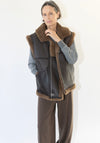 Shearling Vest in Brown