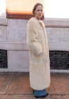 Siba Long Shearling Coat in Butter