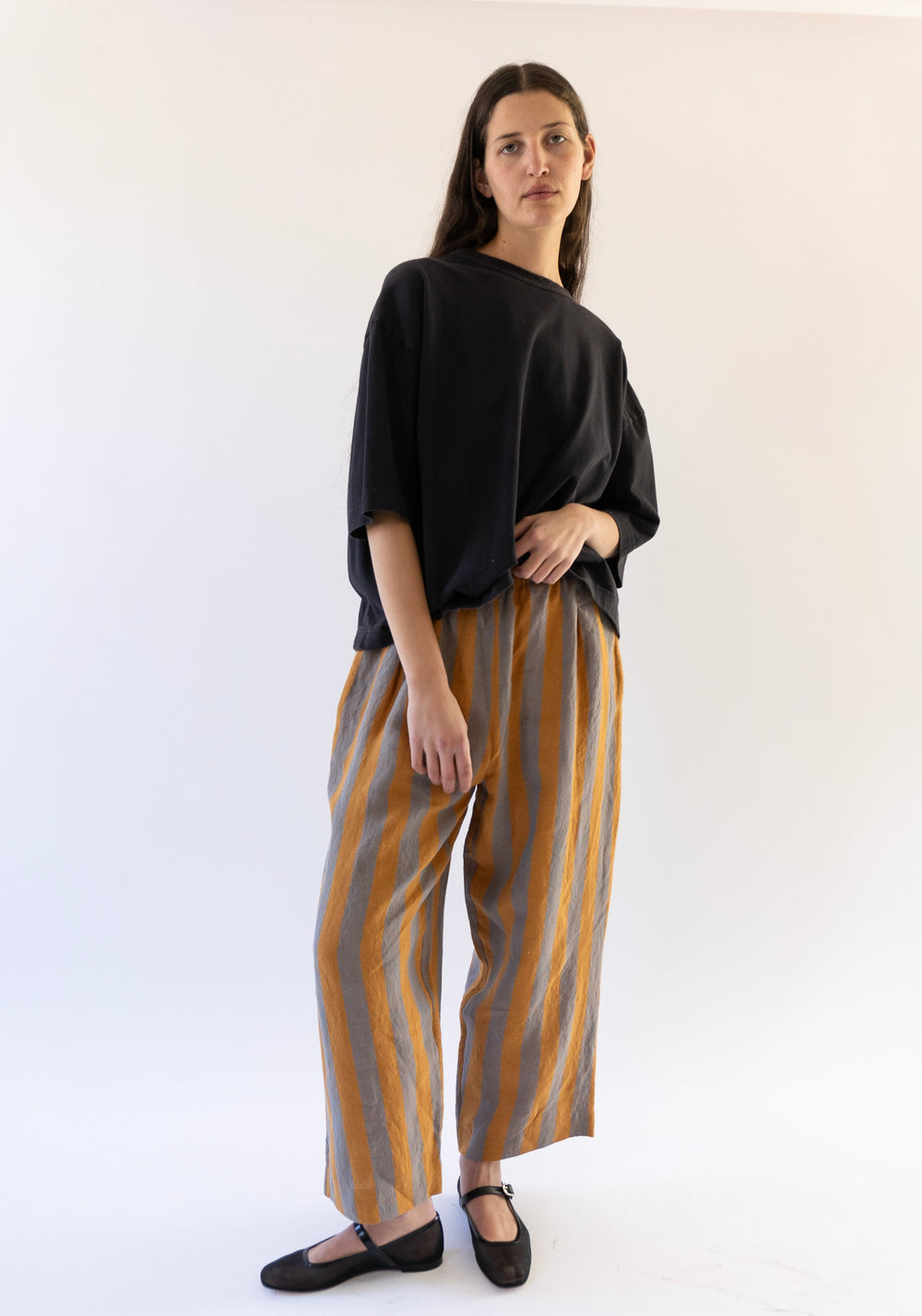 Cawley Luna Trousers in Bronze Denim Stripe