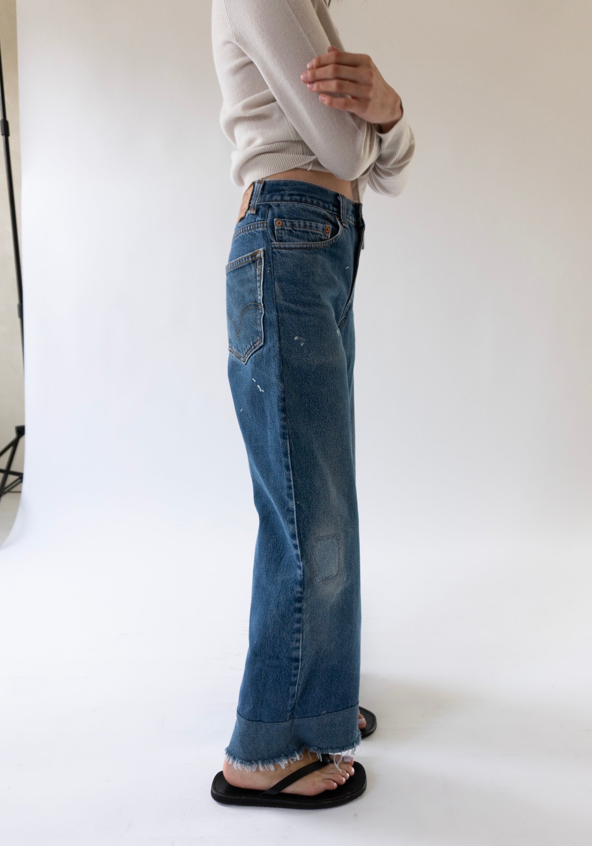 Vintage Reworked Culotte Jean in Indigo