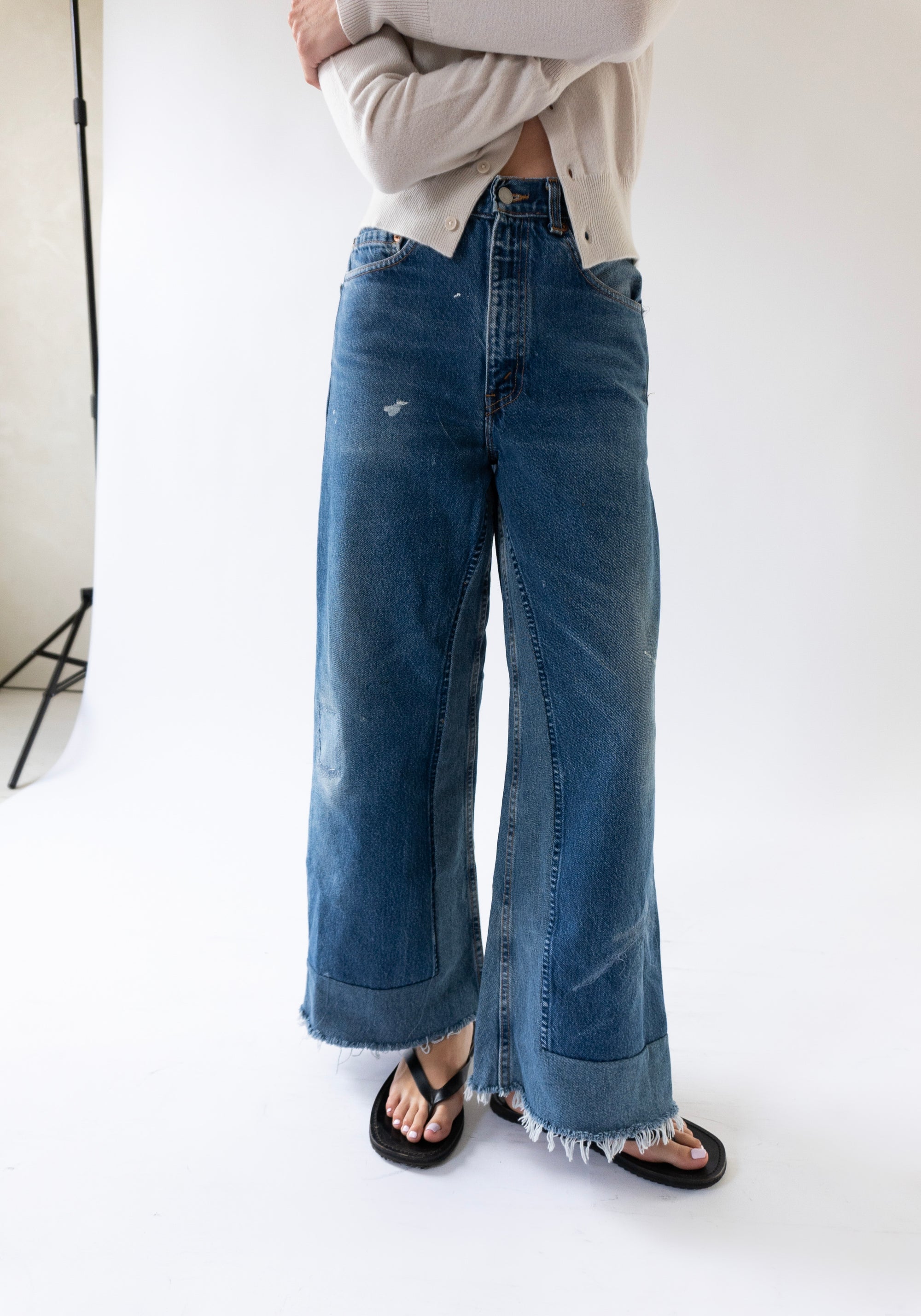 Vintage Reworked Culotte Jean in Indigo