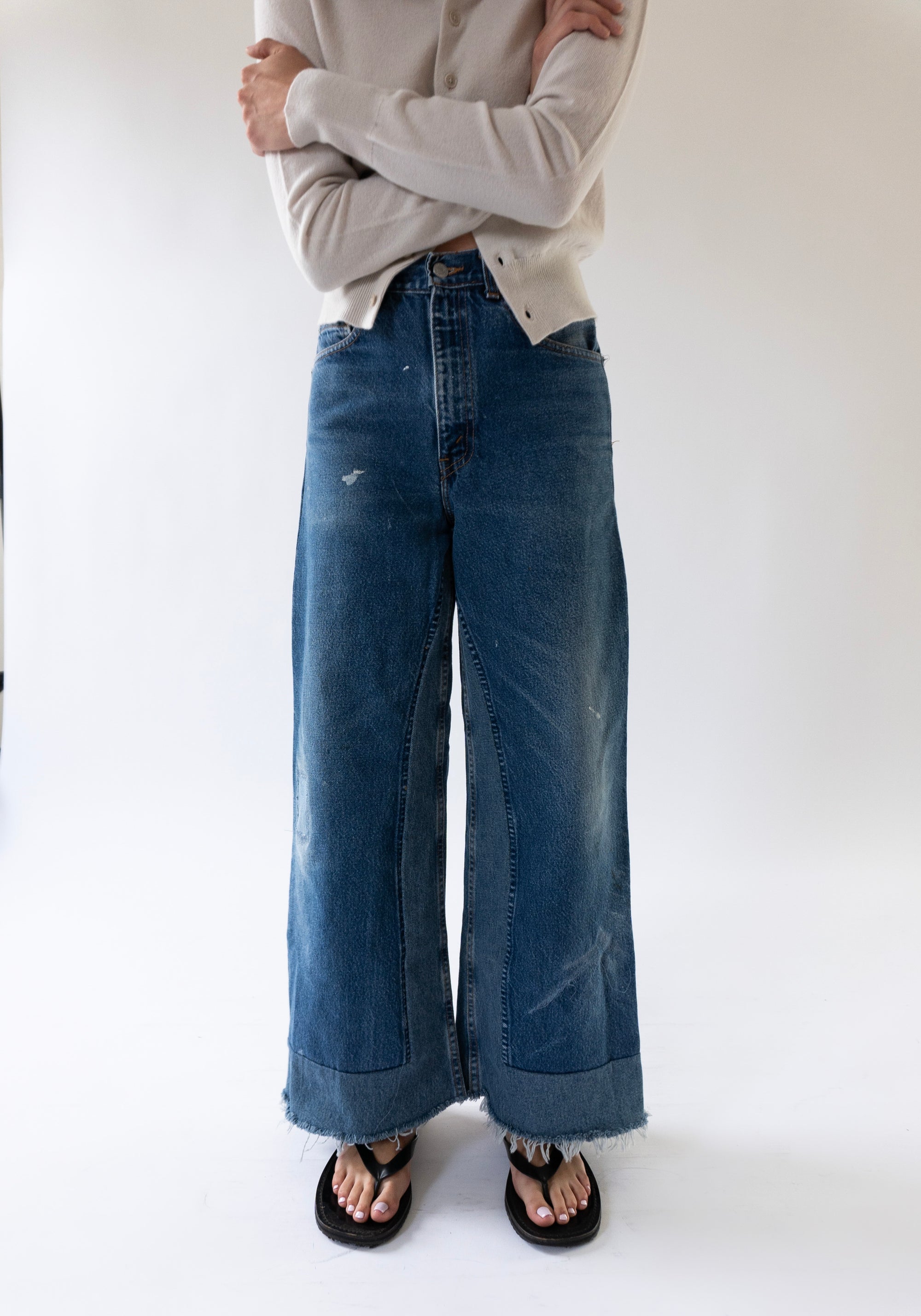 Vintage Reworked Culotte Jean in Indigo