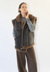Shearling Vest in Brown