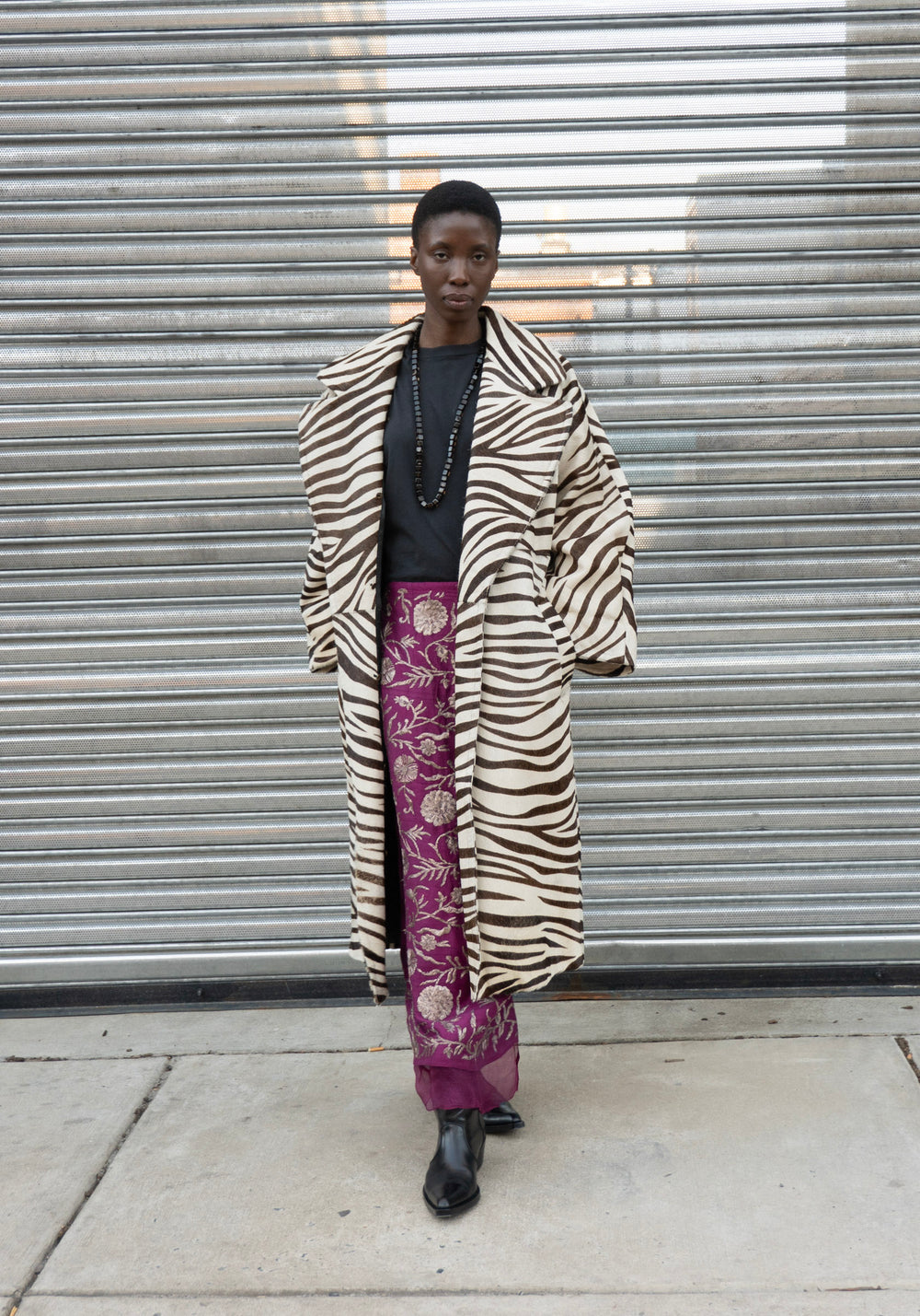 Vintage Zebra Print Ponyhair Trench