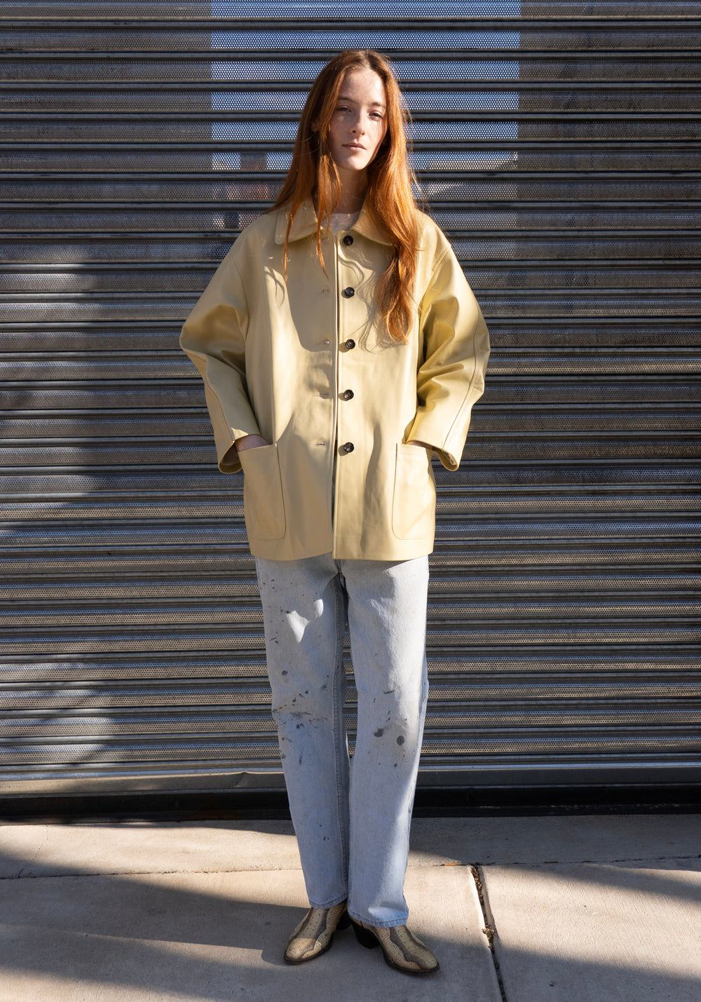 Cawley Nappa Leather Quinn Jacket in Butter