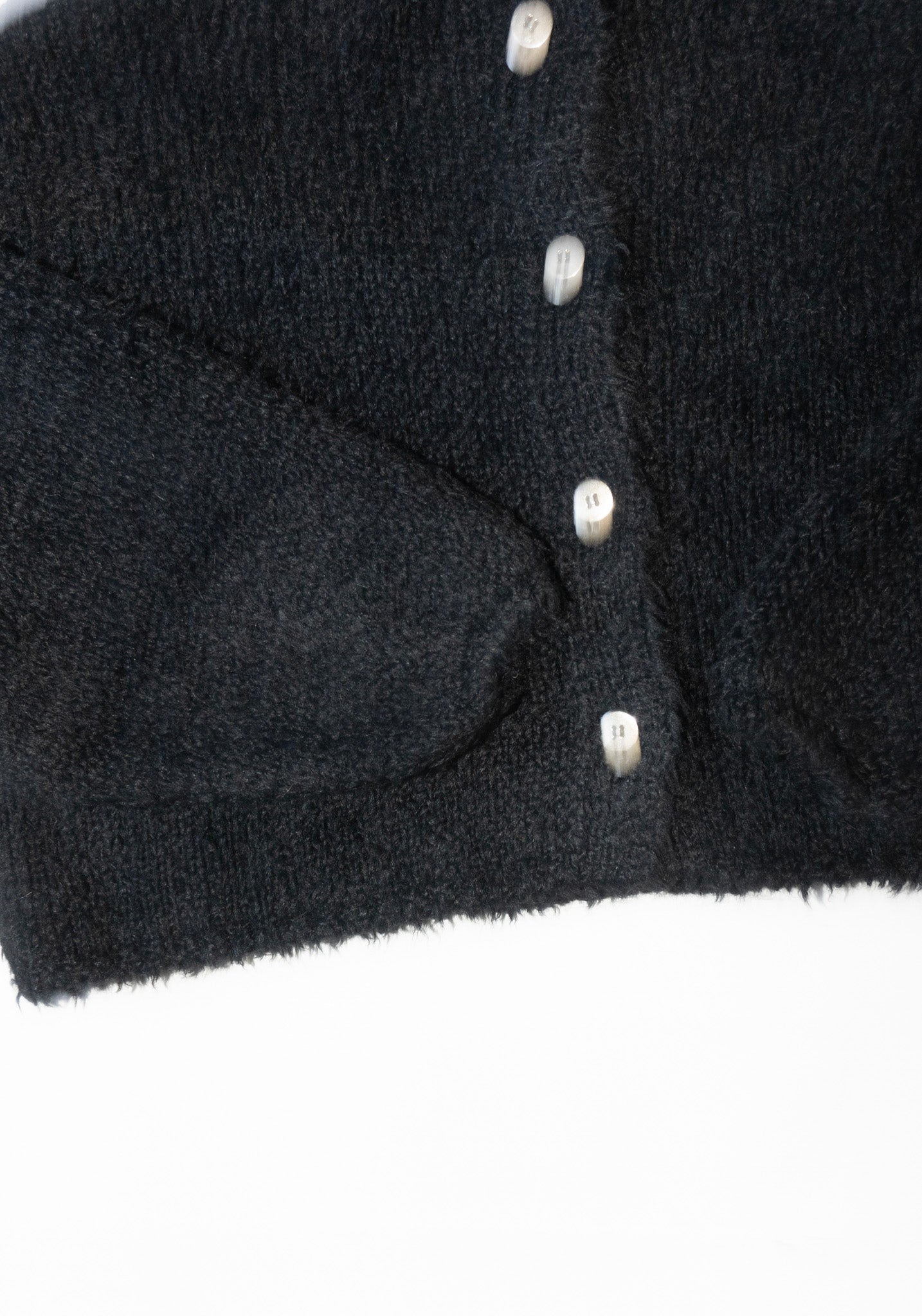 Teddy Cropped Cardigan in Black