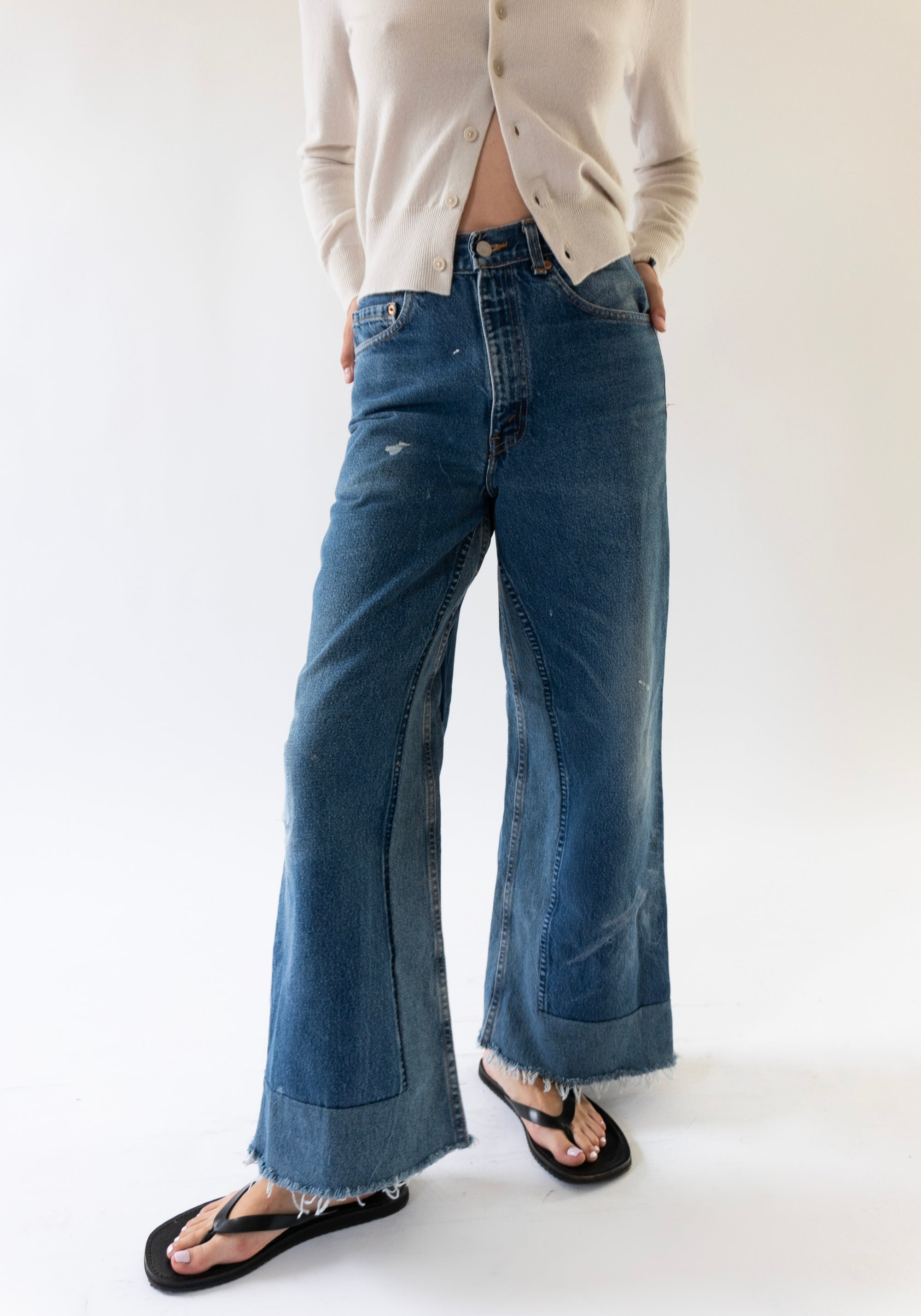 Vintage Reworked Culotte Jean in Indigo