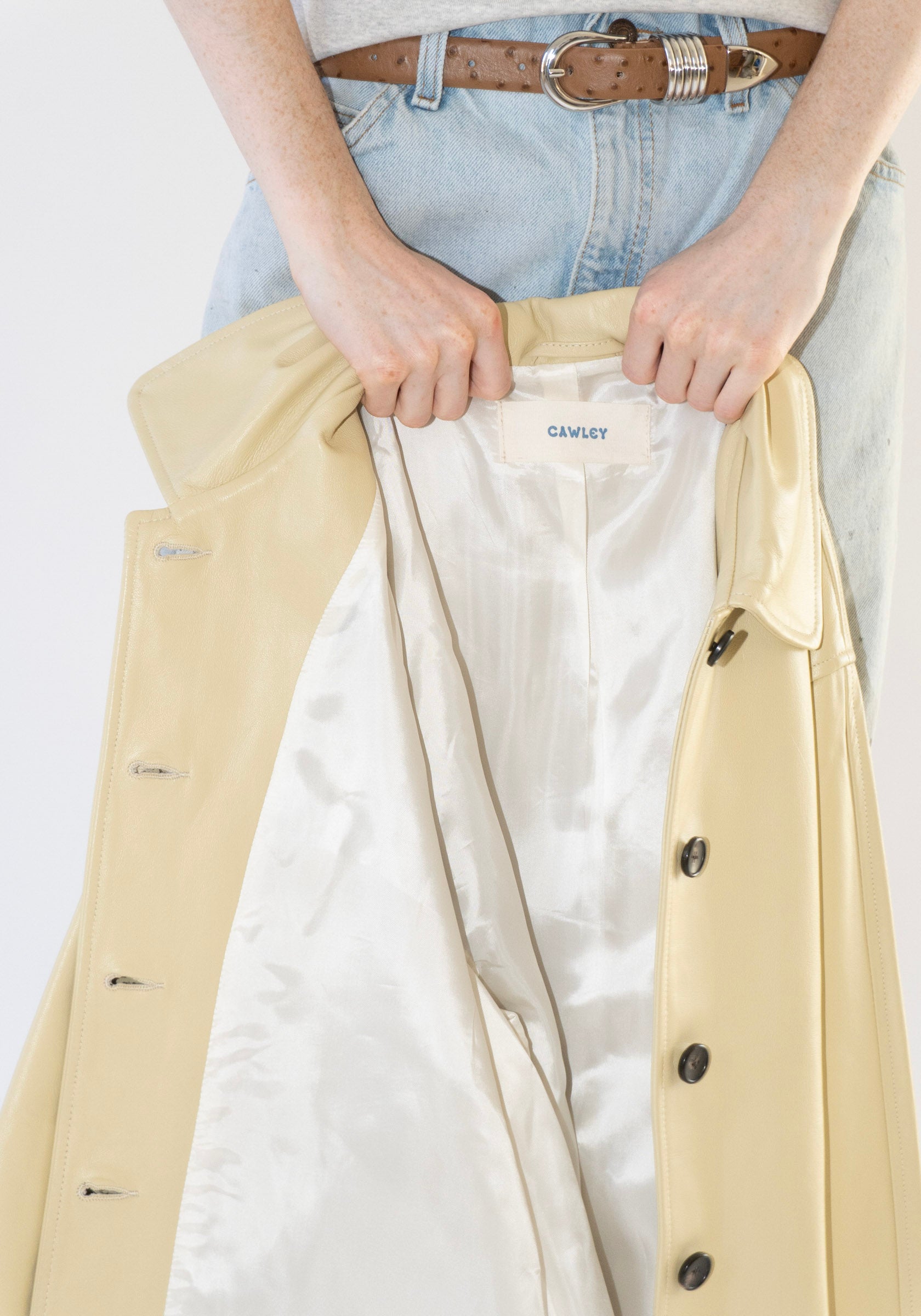 Cawley Nappa Leather Quinn Jacket in Butter