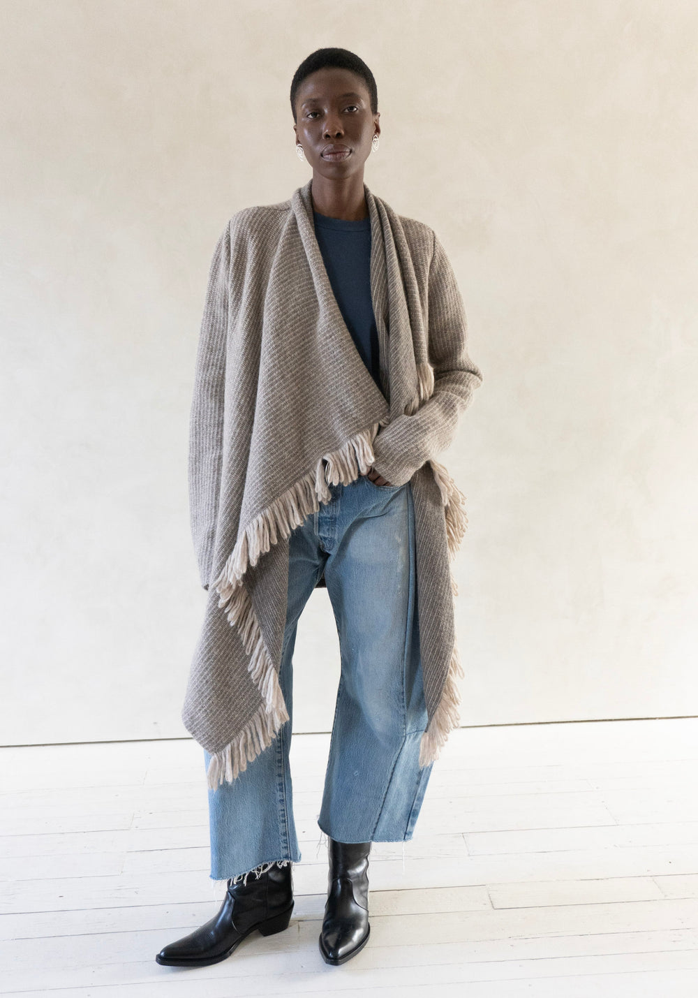 Knitweave Coat in Oatmeal