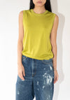 6397 Contrast Stitch Shell Tank in Asparagus

