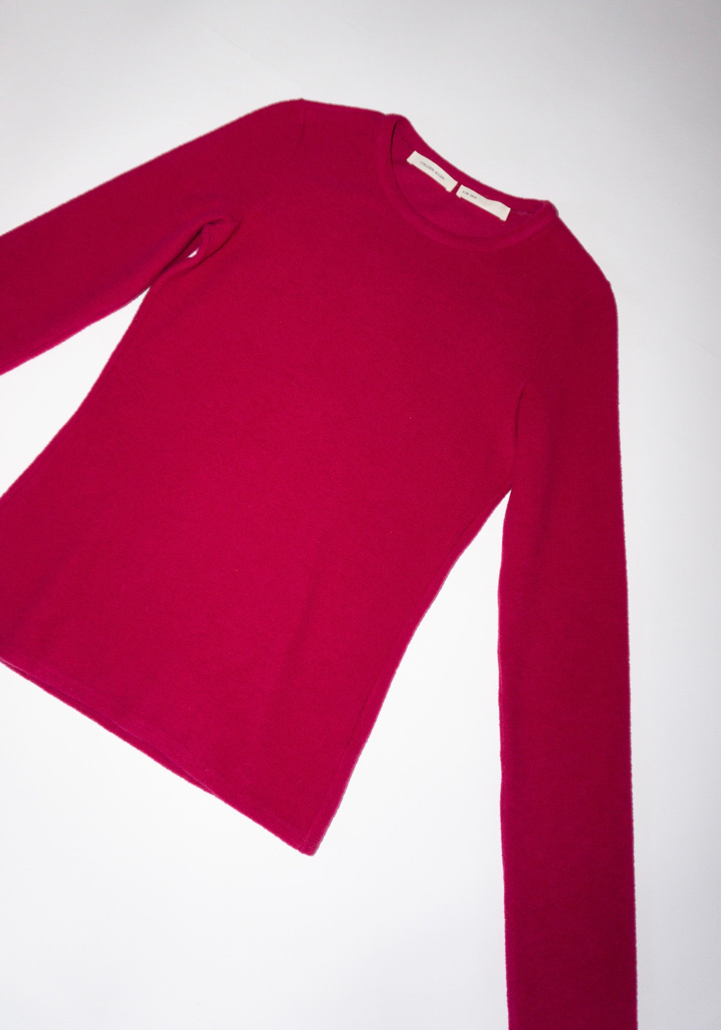 Long Sleeve Jersey Top in Magenta