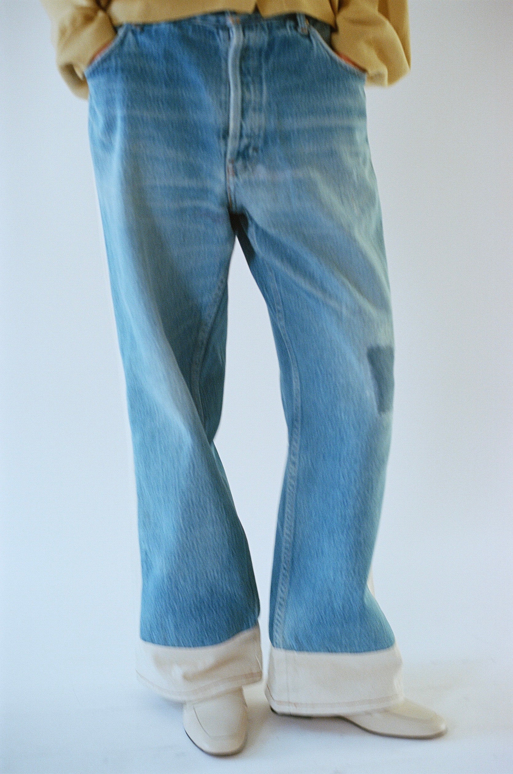 B Sides Vintage Reworked Slouch Jean in Indigo and Natural