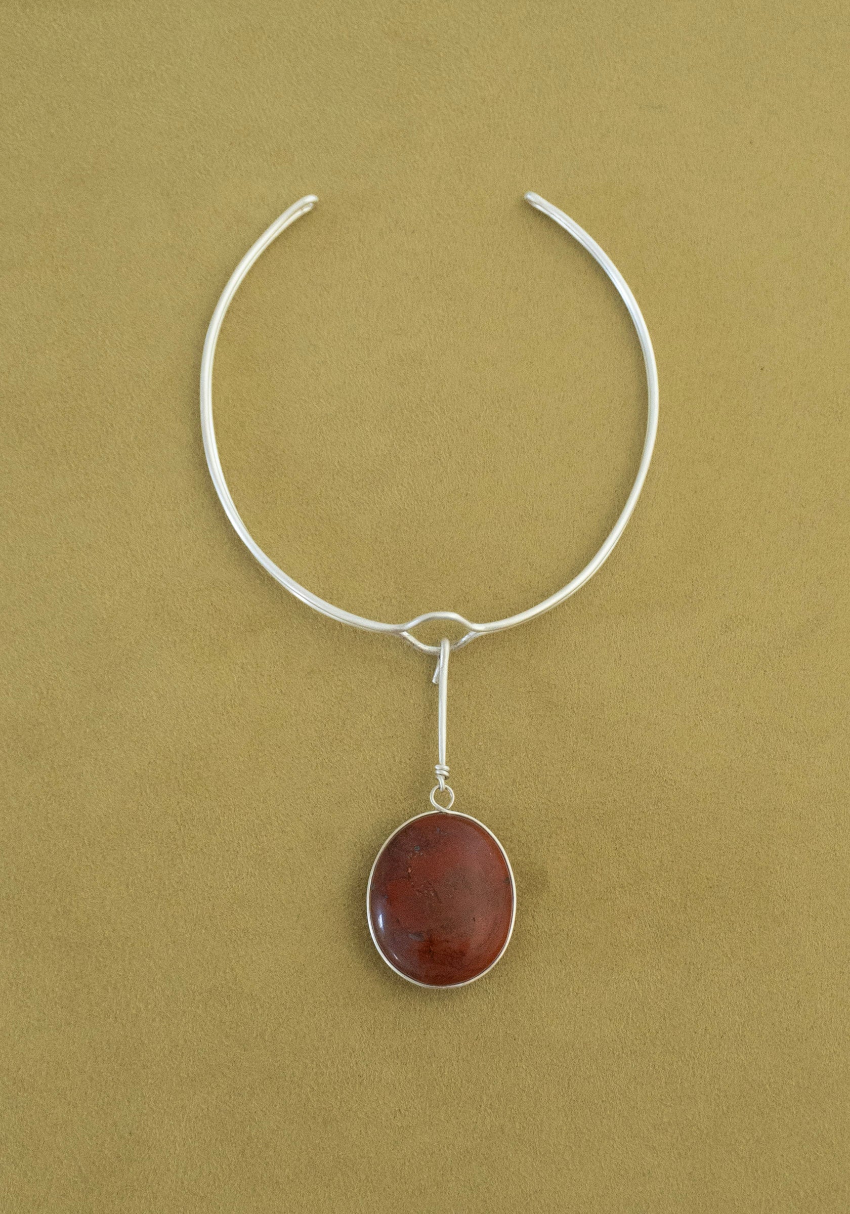 Red Jasper Pendant Keeper Collar