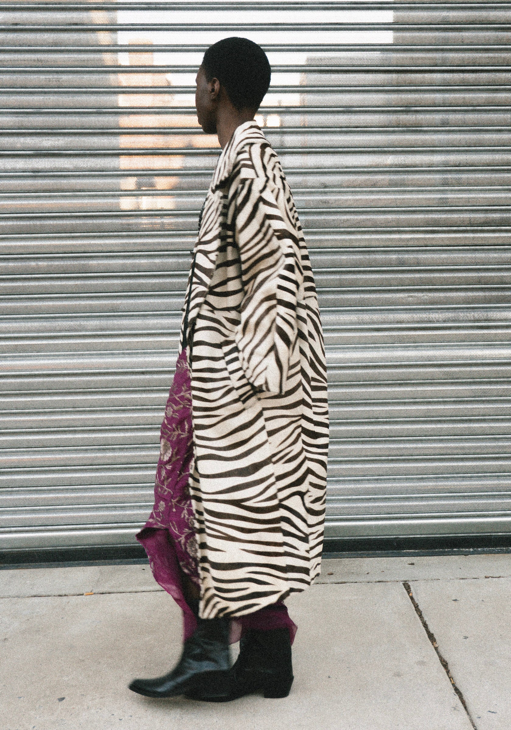 Vintage Zebra Print Ponyhair Trench