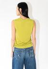 6397 Contrast Stitch Shell Tank in Asparagus

