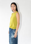 6397 Contrast Stitch Shell Tank in Asparagus

