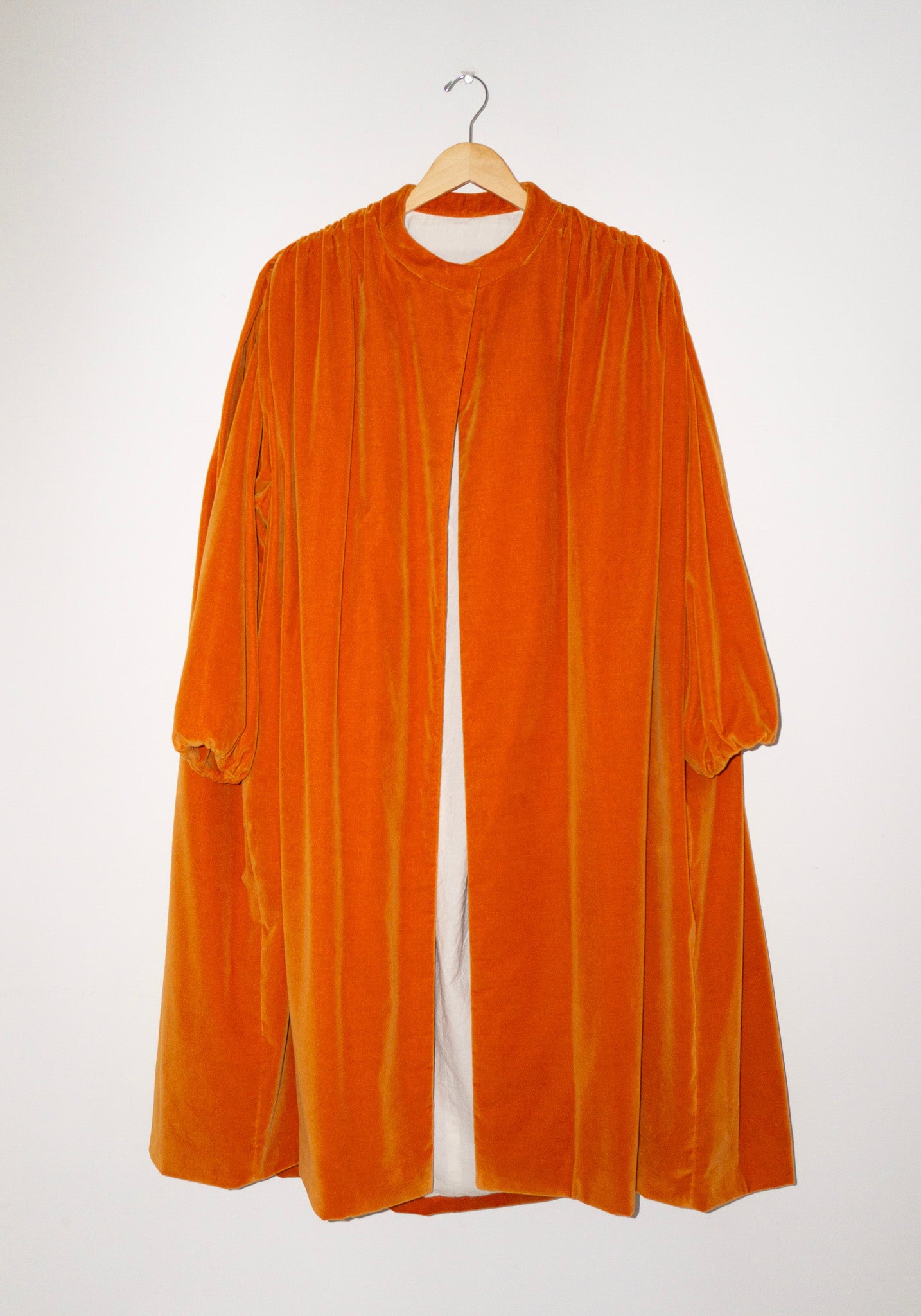 Gathered Opera Coat in Orange