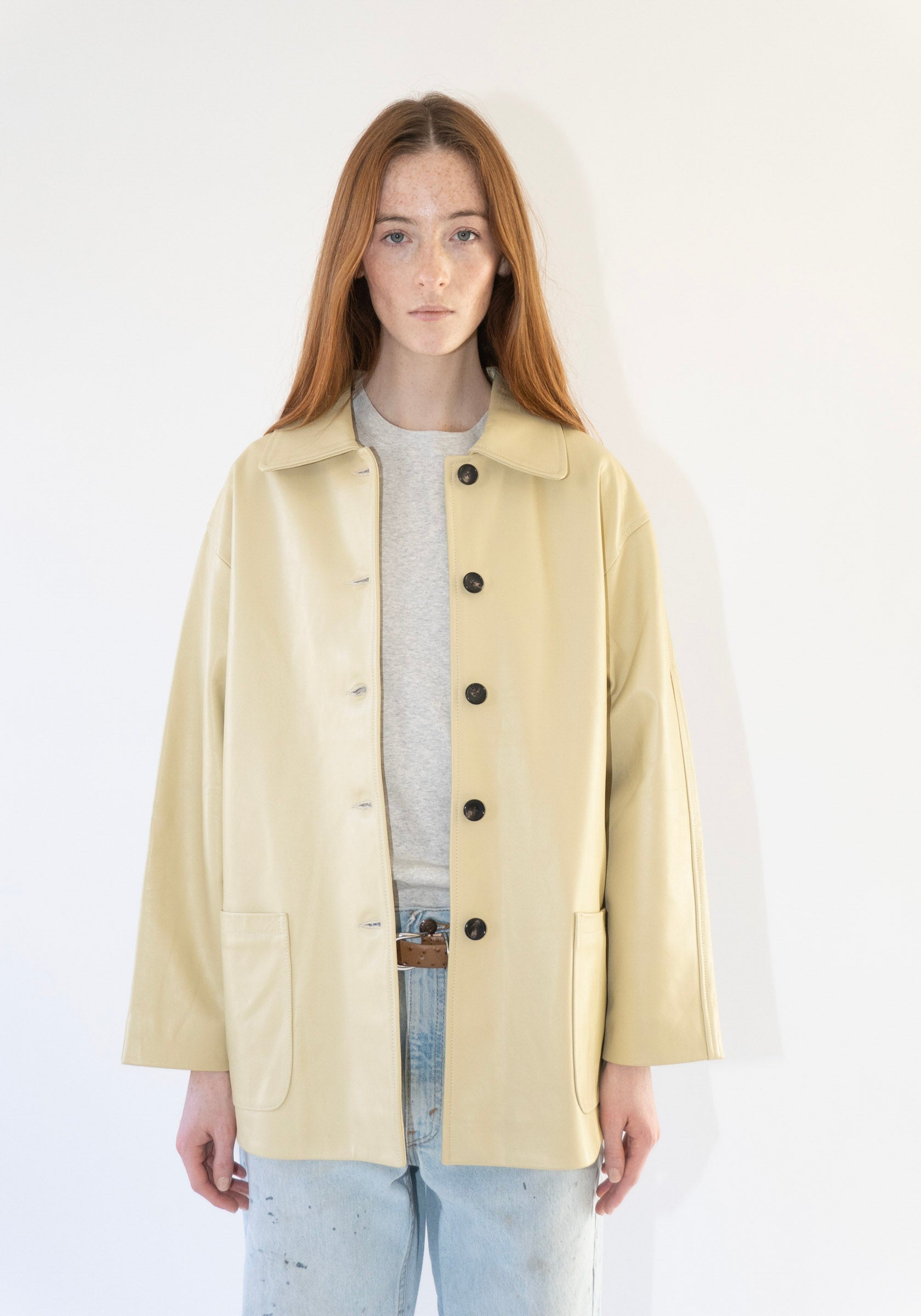 Cawley Nappa Leather Quinn Jacket in Butter