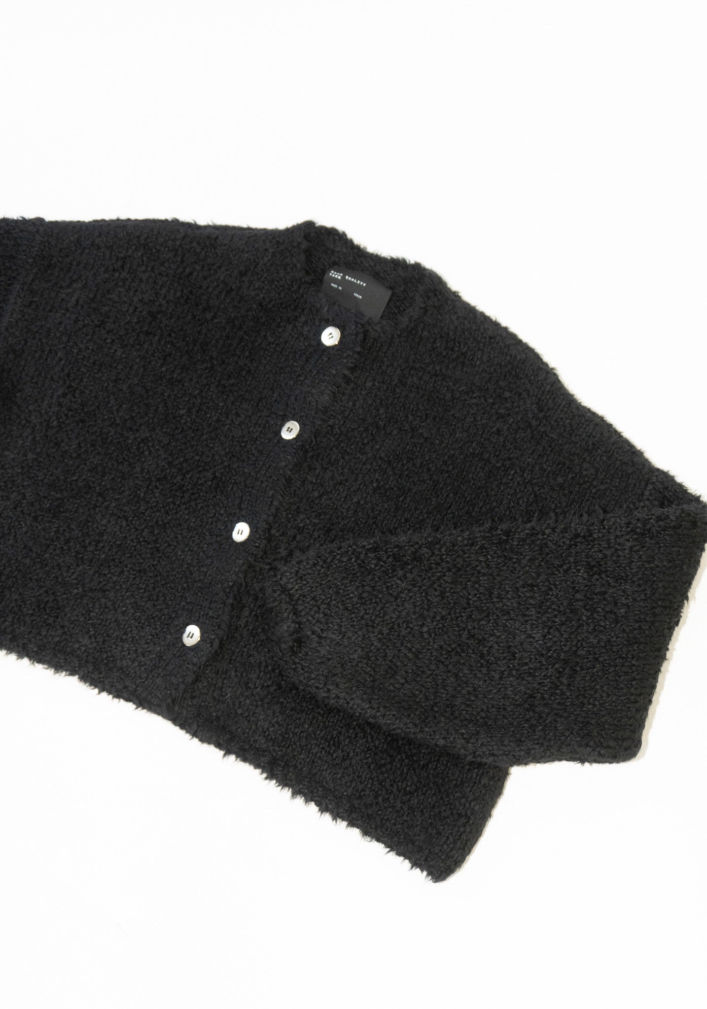 Teddy Cropped Cardigan in Black