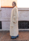 Siba Long Shearling Coat in Butter