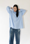 6397 Hooded Shirt in Blue Stripe

