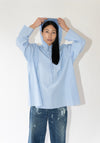 6397 Hooded Shirt in Blue Stripe

