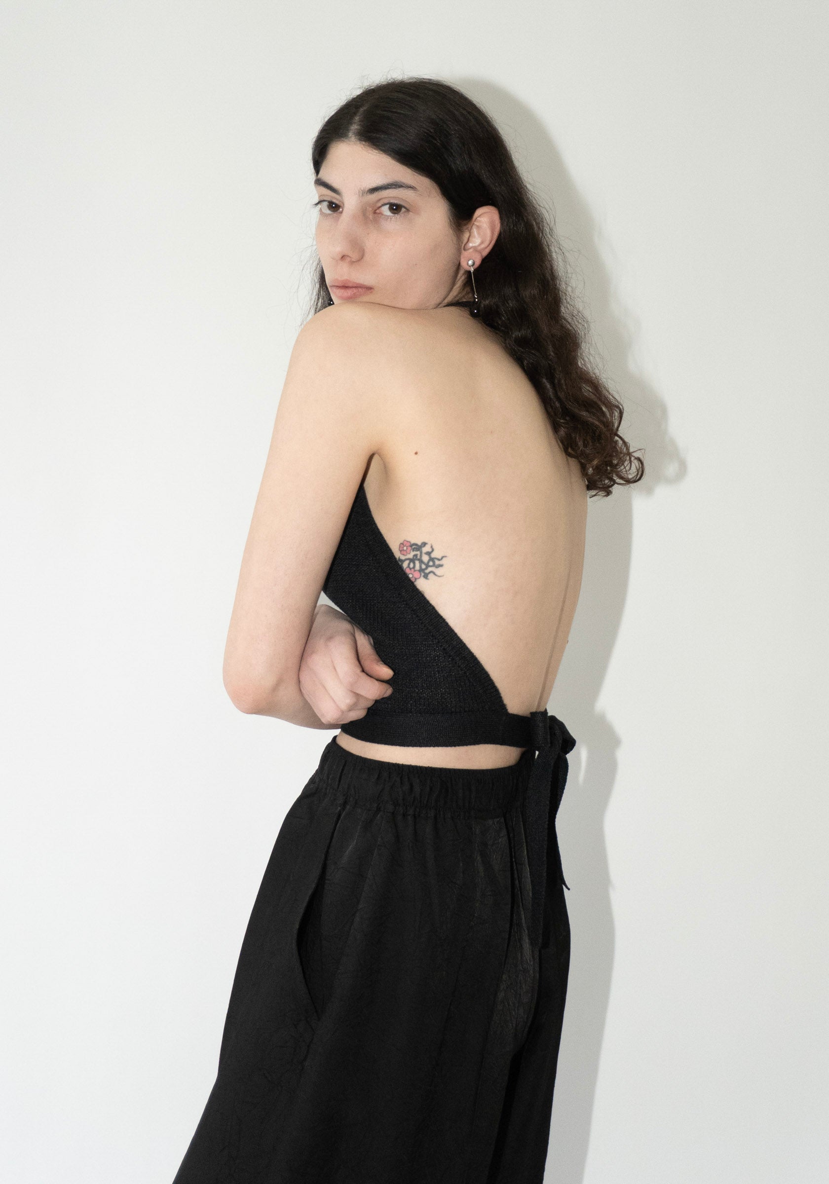 Cristaseya Washi Paper Summer Top in Black