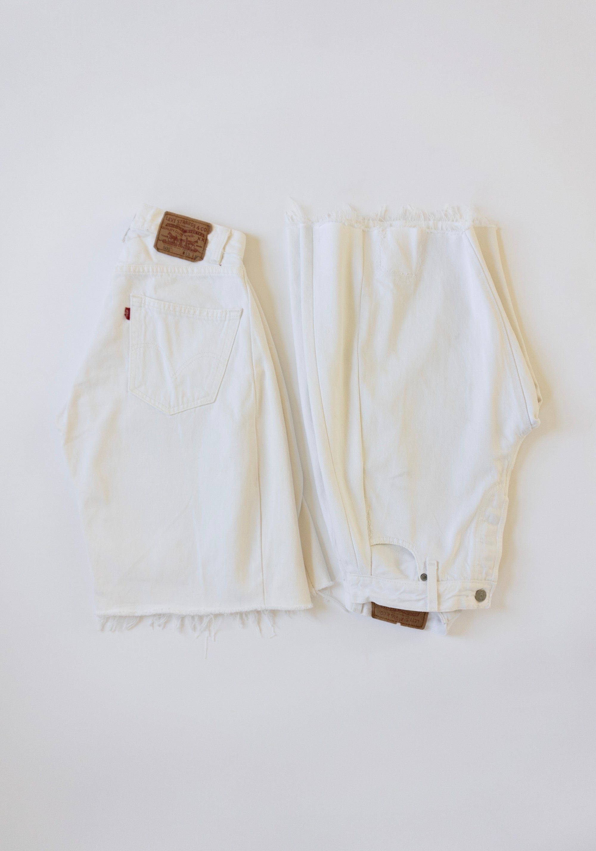 B Sides Vintage Lasso Jean Shorts in White