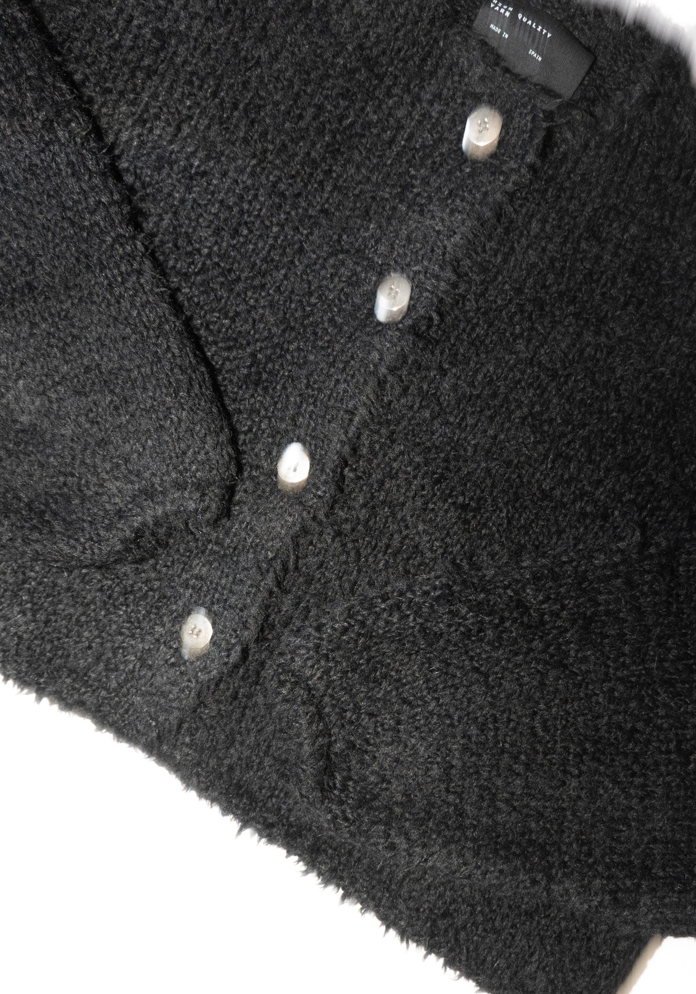 Teddy Cropped Cardigan in Black