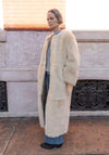 Siba Long Shearling Coat in Butter