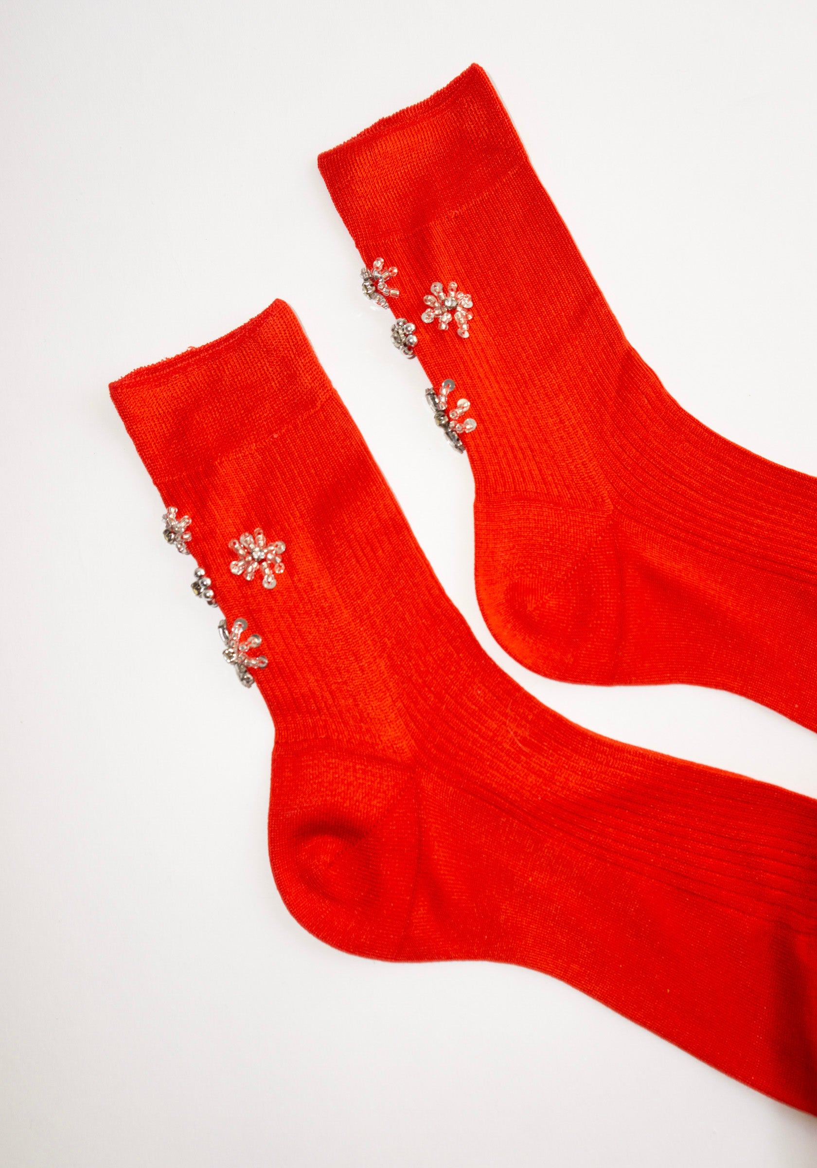 Maria La Rosa Constellation Sock in Rosso Lacca