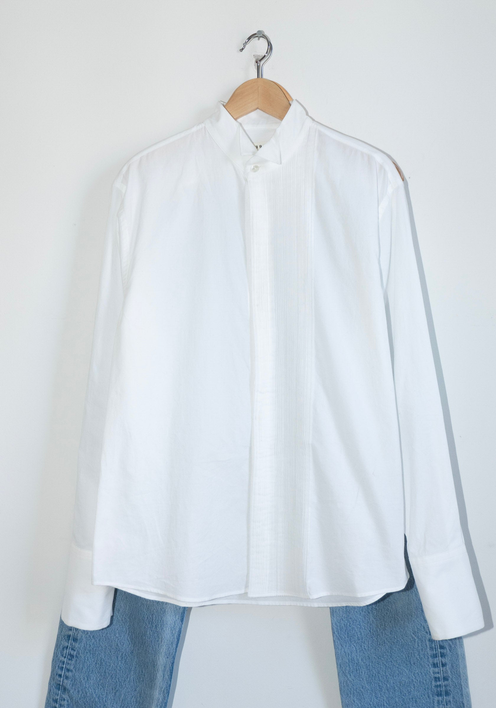 6397 Micro Pleat Formal Shirt in White