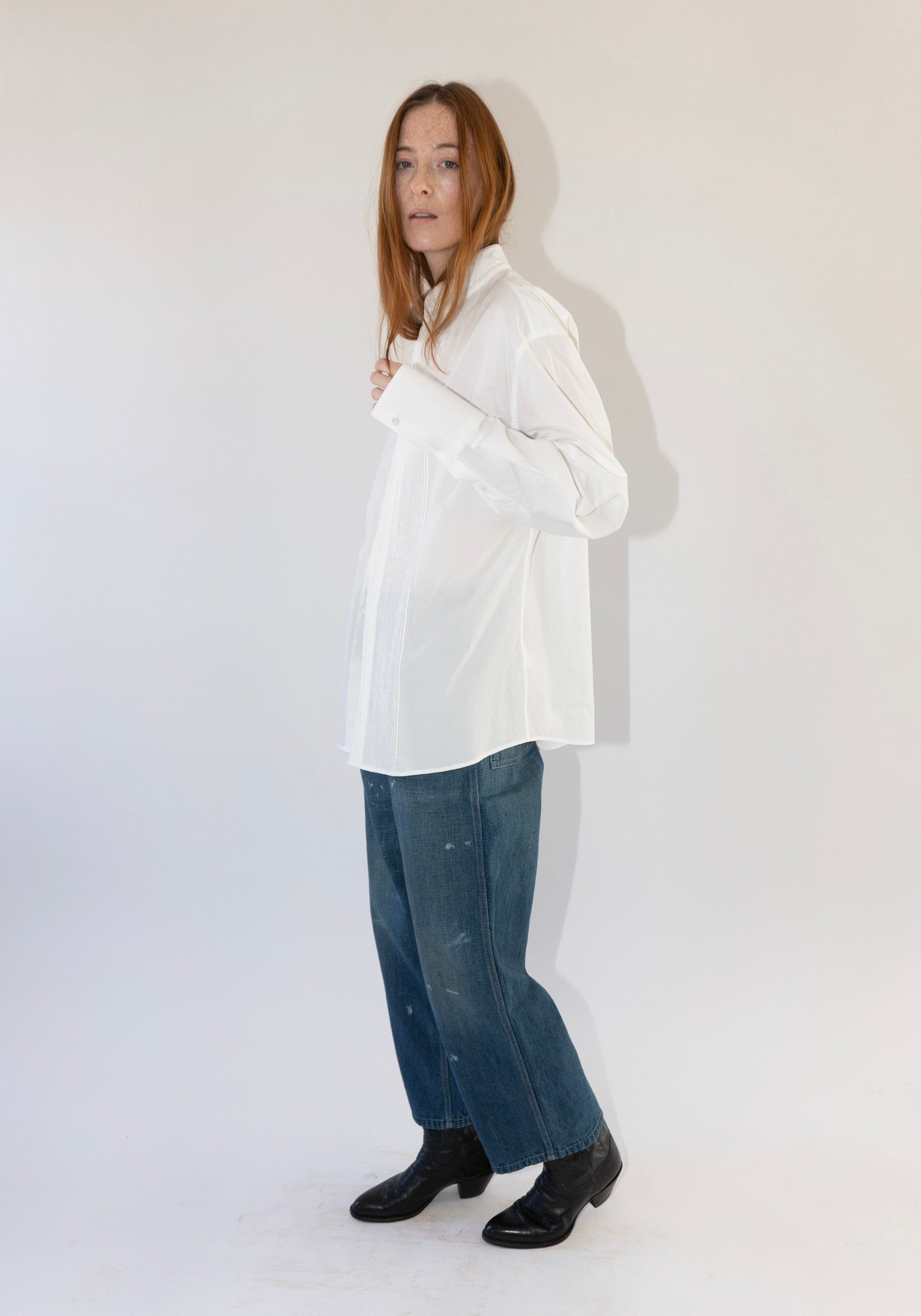 Micro Pleat Formal Shirt in White