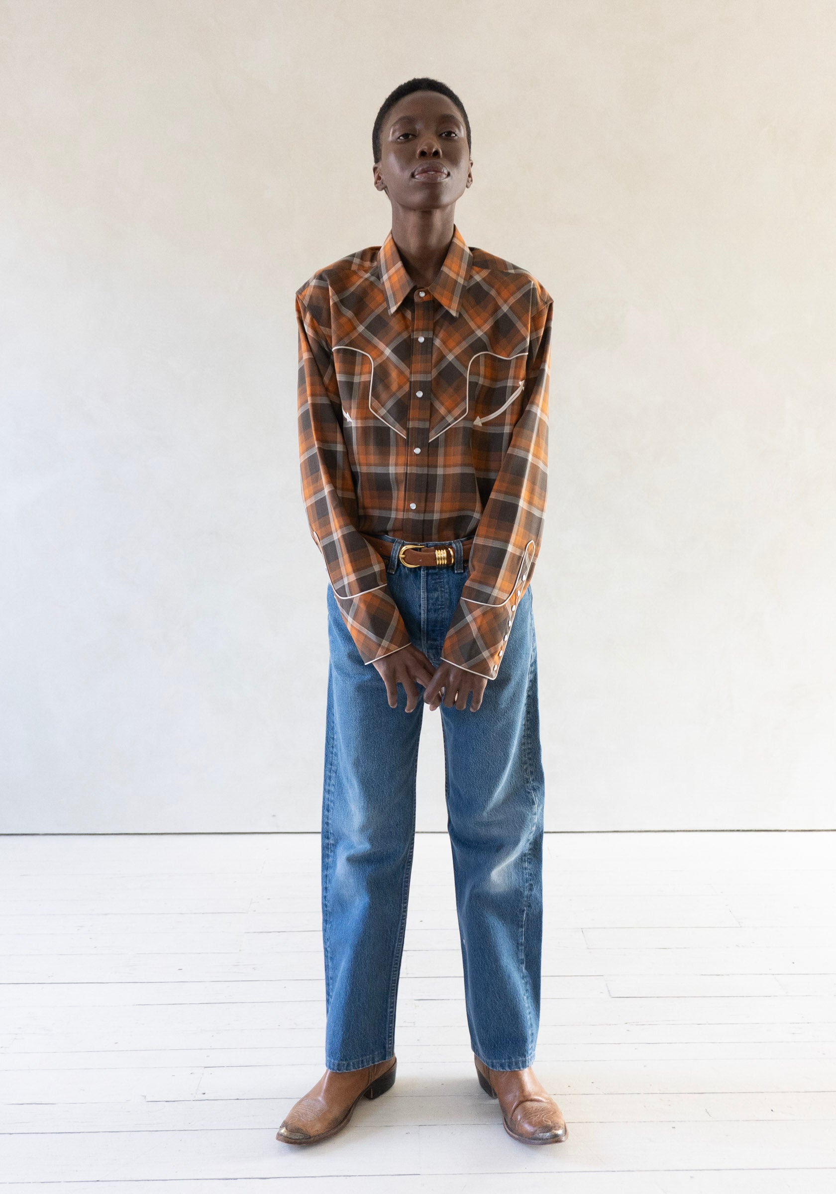 6397 Western Shirt in Red Rock