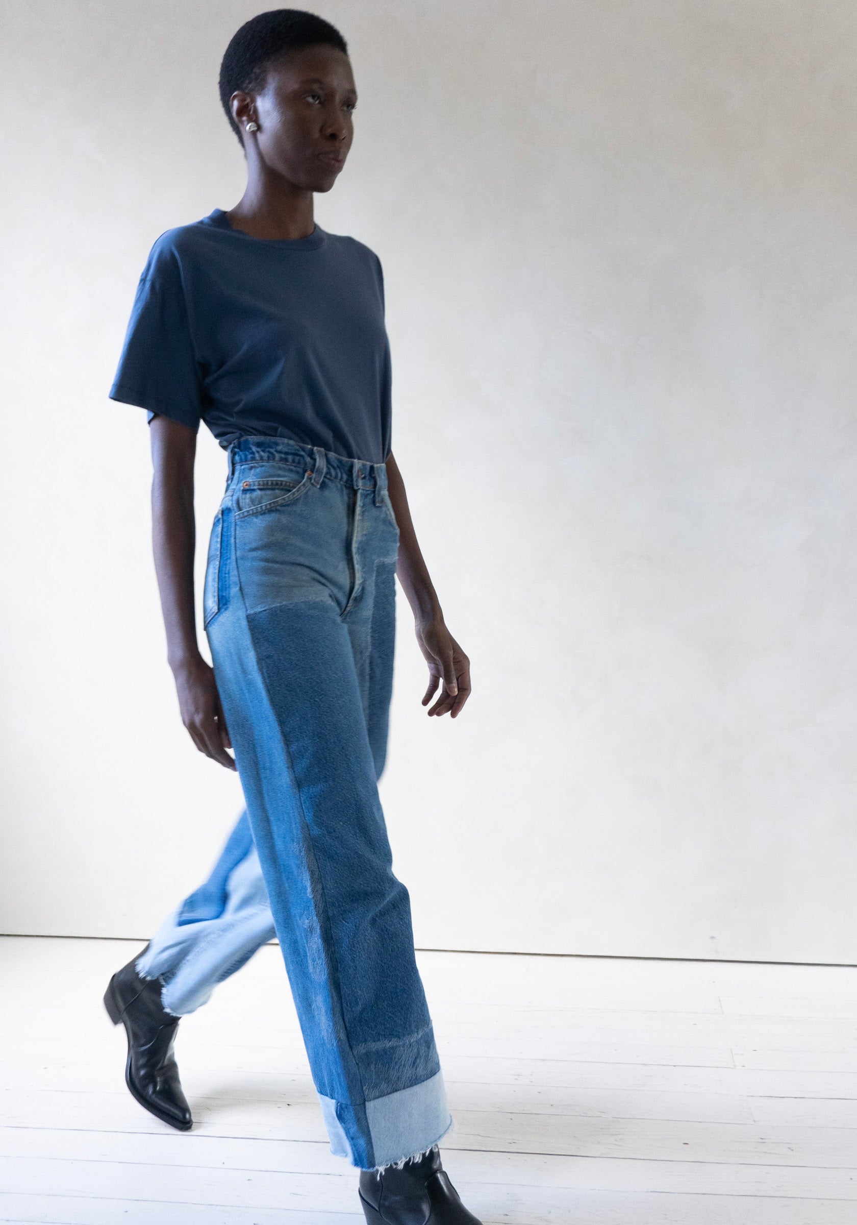 B Sides Vintage Reworked Culotte Jean in Vintage Indigo