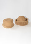 Cawley Leather Pill Box Hat in Tan