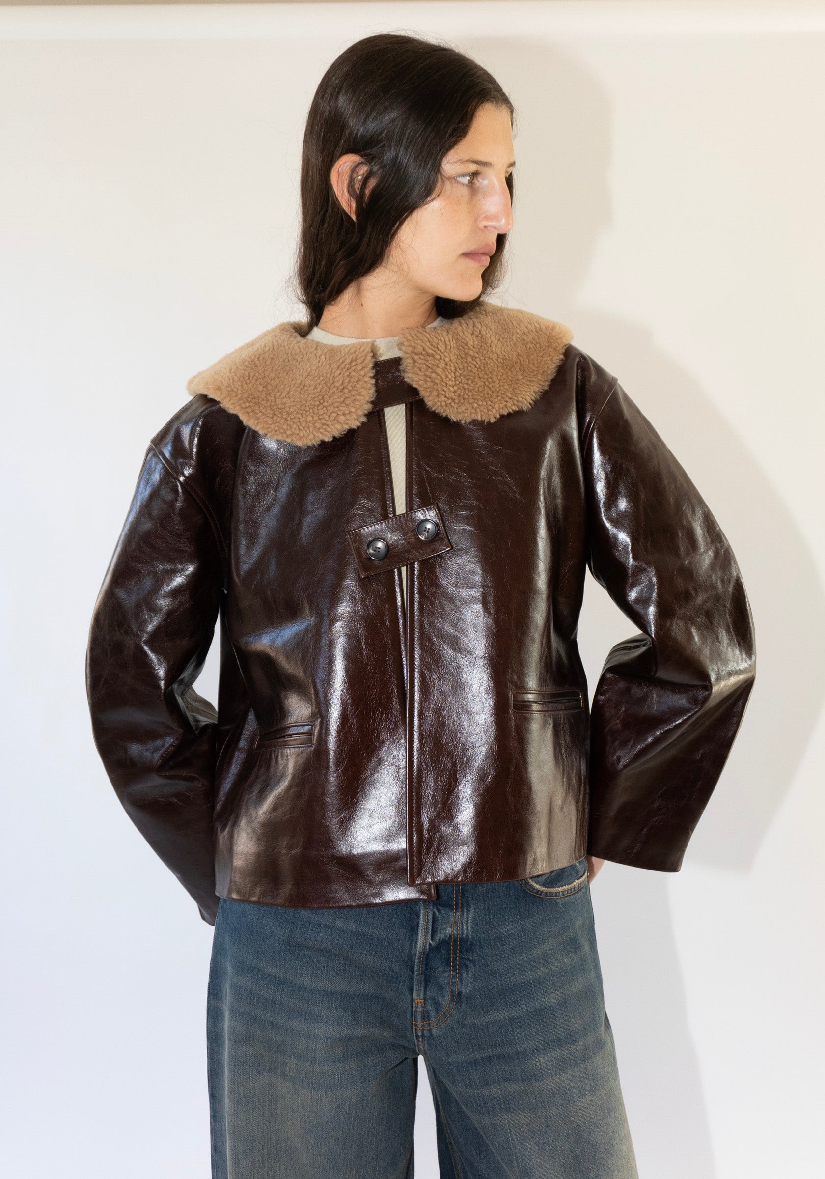 Leather Ellie Jacket in Canada Brown