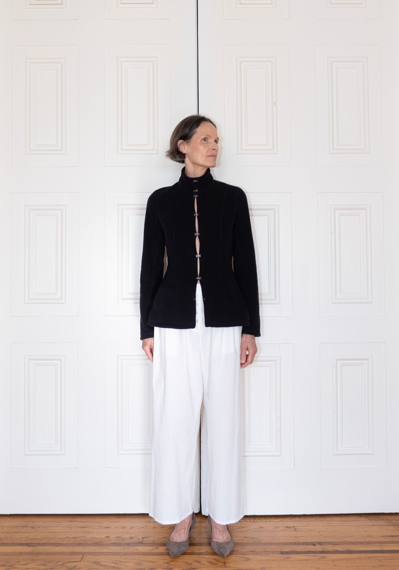 Colleen Allen Cotton Drawstring Pant in Natural White