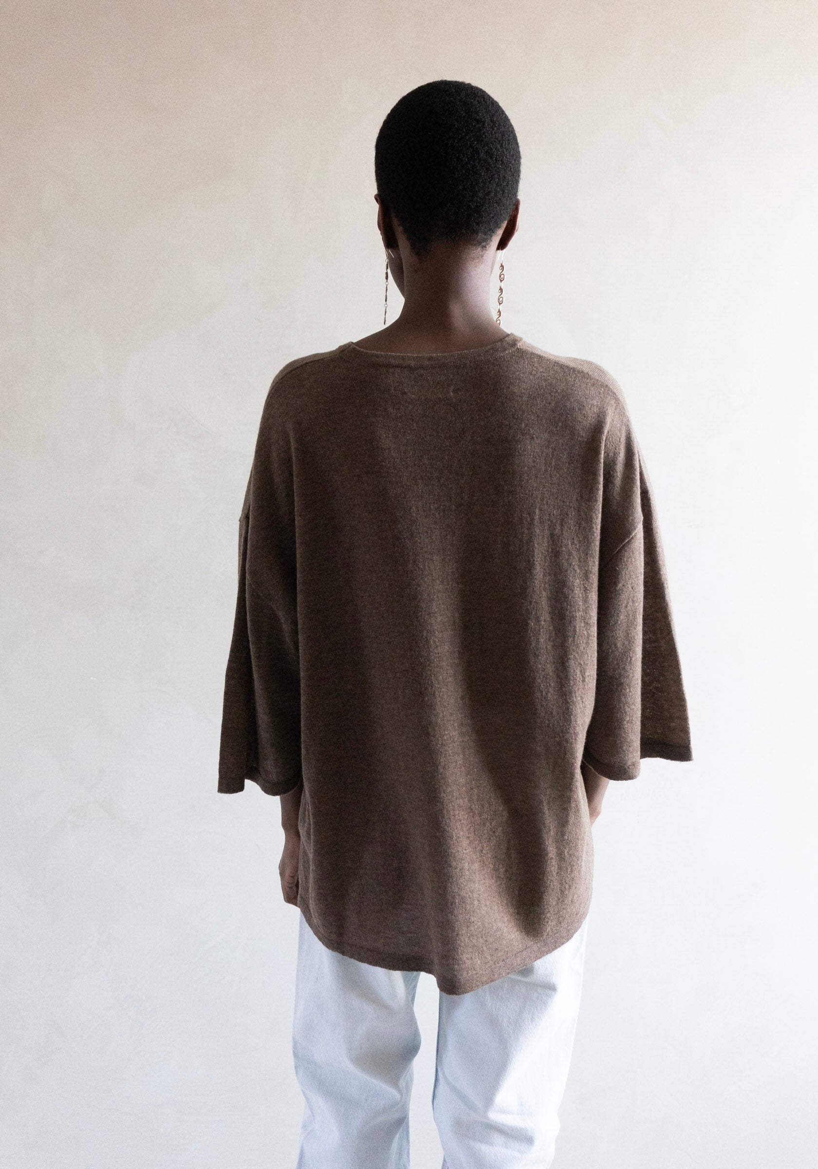 Cordera Merino Wool Oversized T-Shirt in Deep Taupe