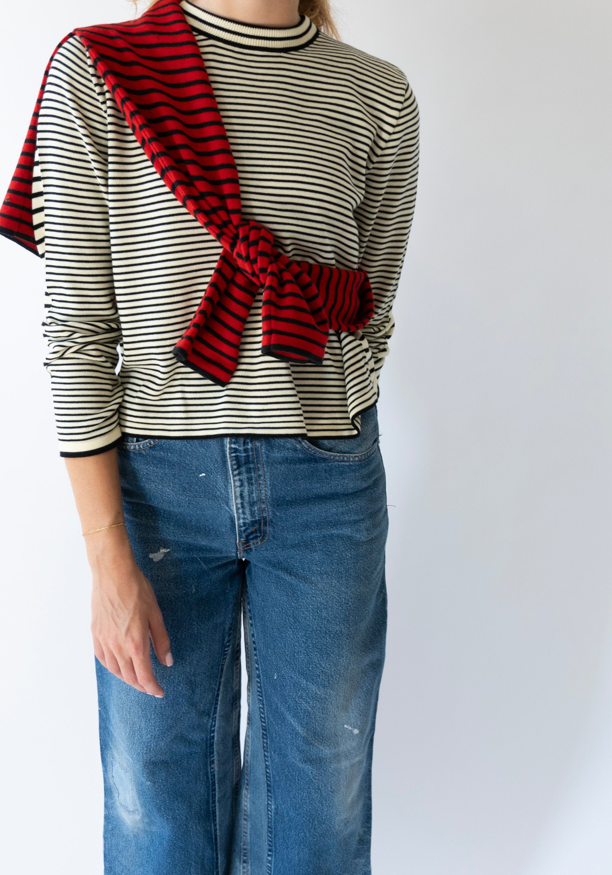 Cotton Striped Long Sleeve Tee