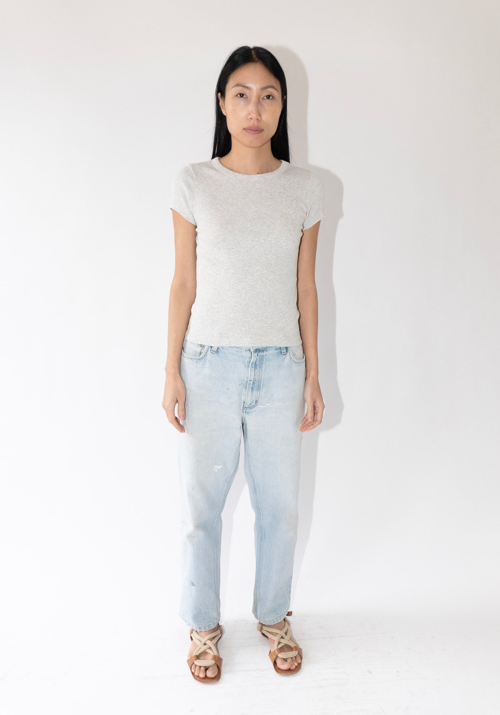 Flore Flore Car Baby Tee in Heather Grey

