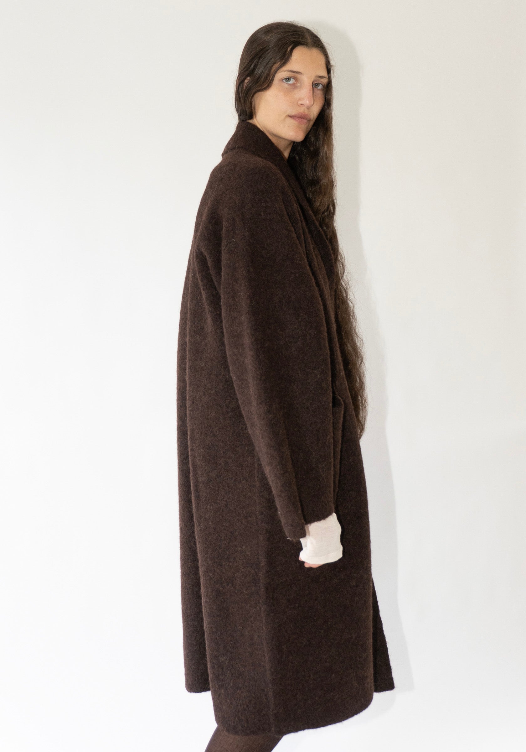 Lauren Manoogian Double Face Long Coat in Merlot