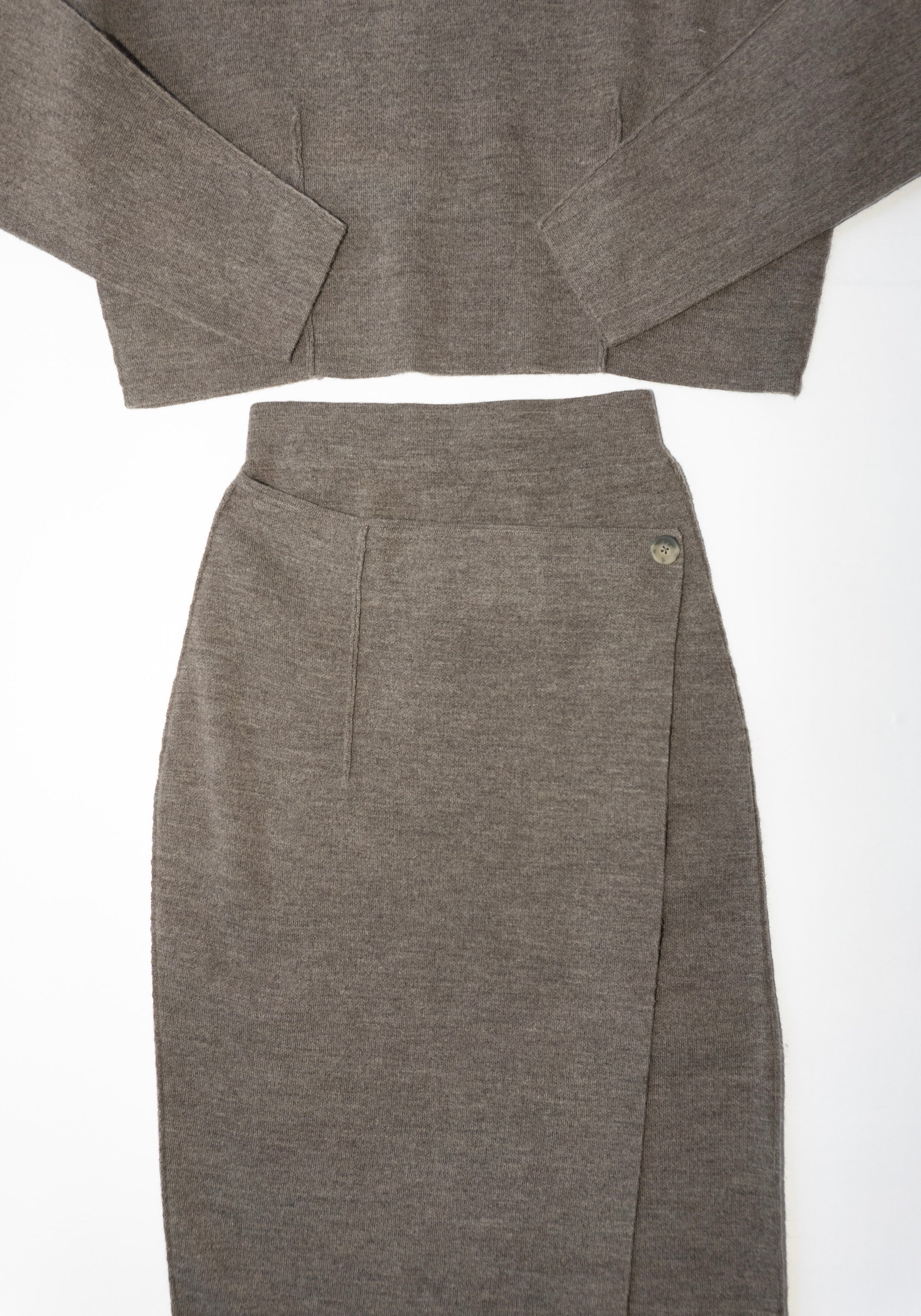 Lauren Manoogian Double Knit Blanket Skirt in Cinder