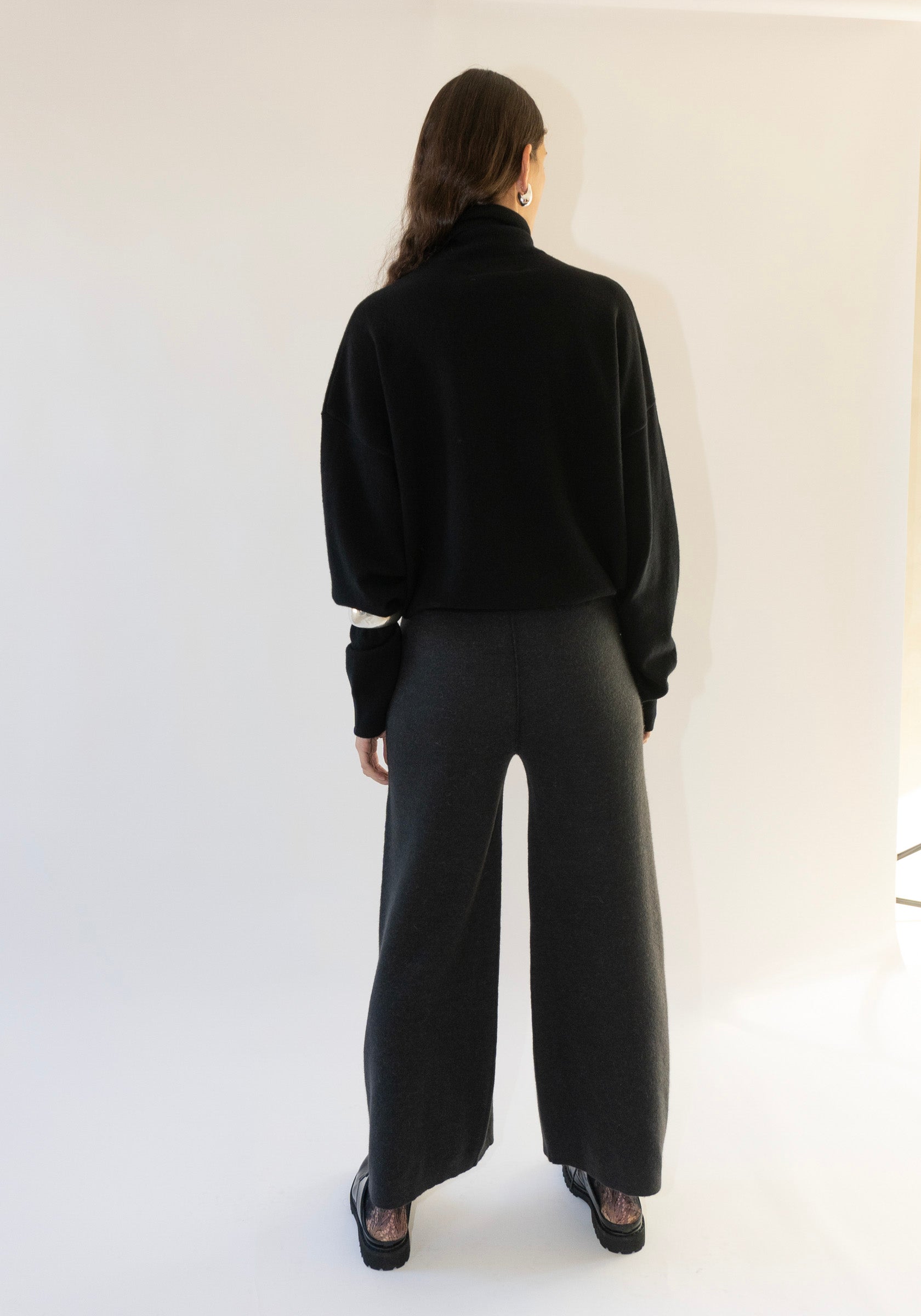 Double Knit Flare Pants in Ink