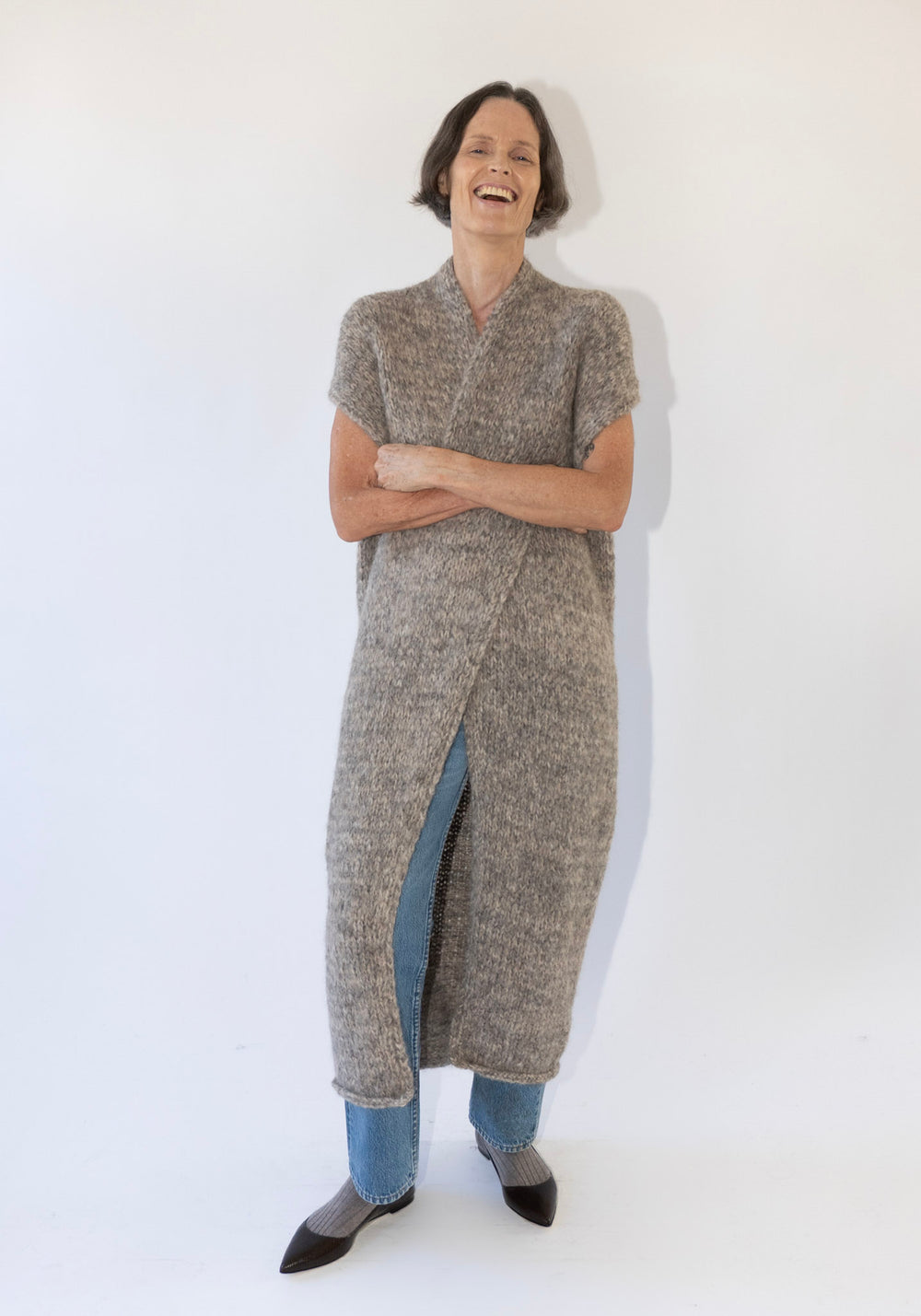 Lauren Manoogian Handknit Big Cable Dress in Marl