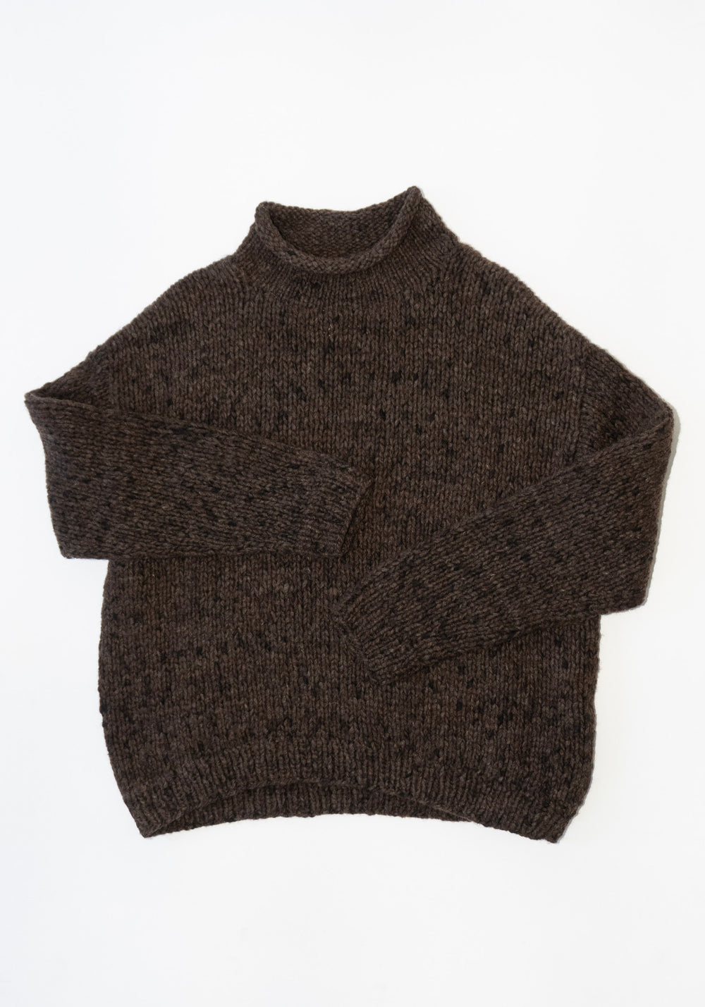 Lauren Manoogian Handknit Paint Rollneck in Black Paint