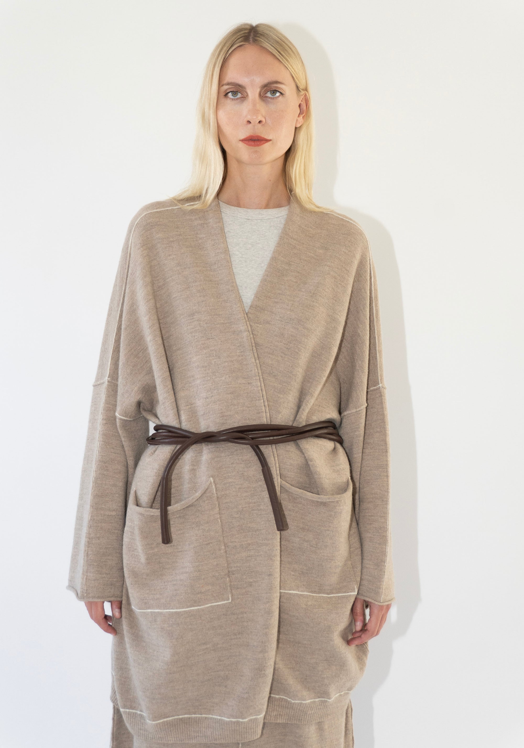 Lauren Manoogian Stitch Wide Cardigan in Oak