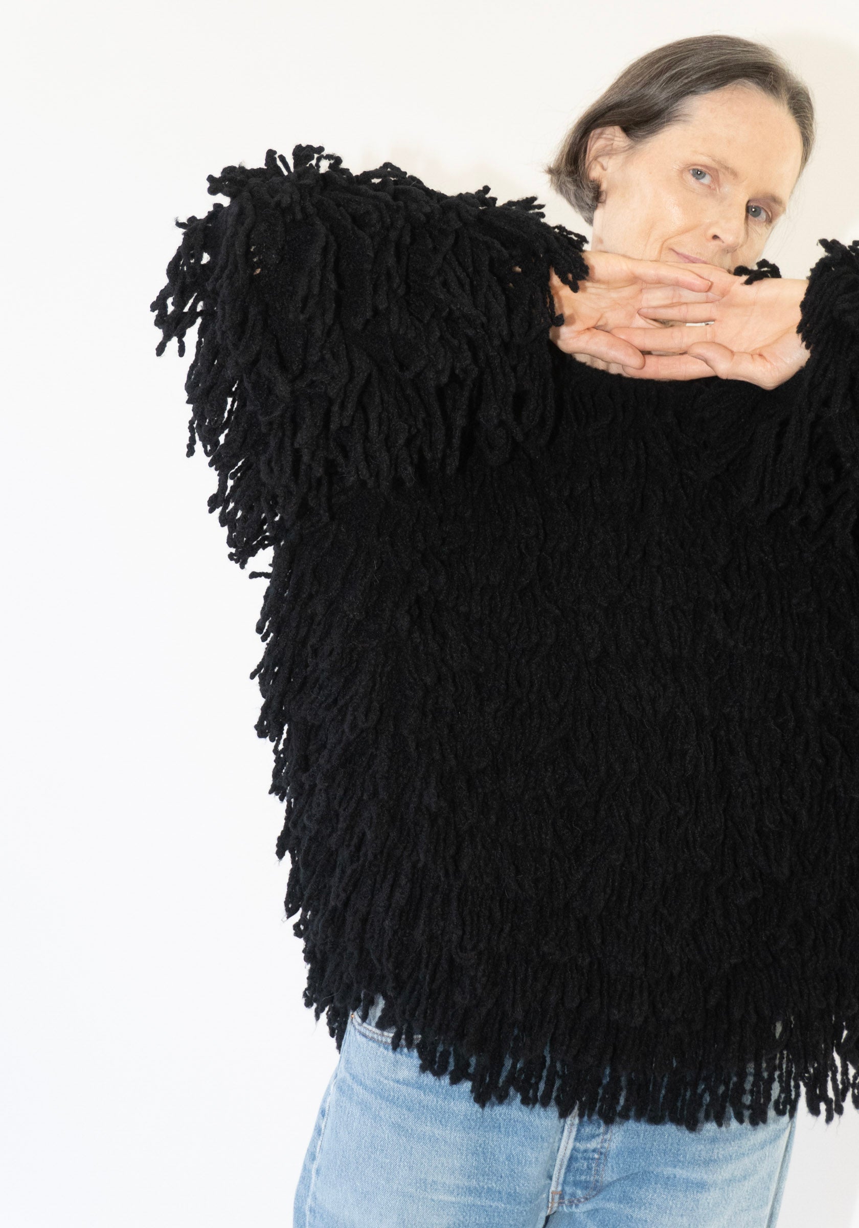 Gabin Round Neck Sweater in Black