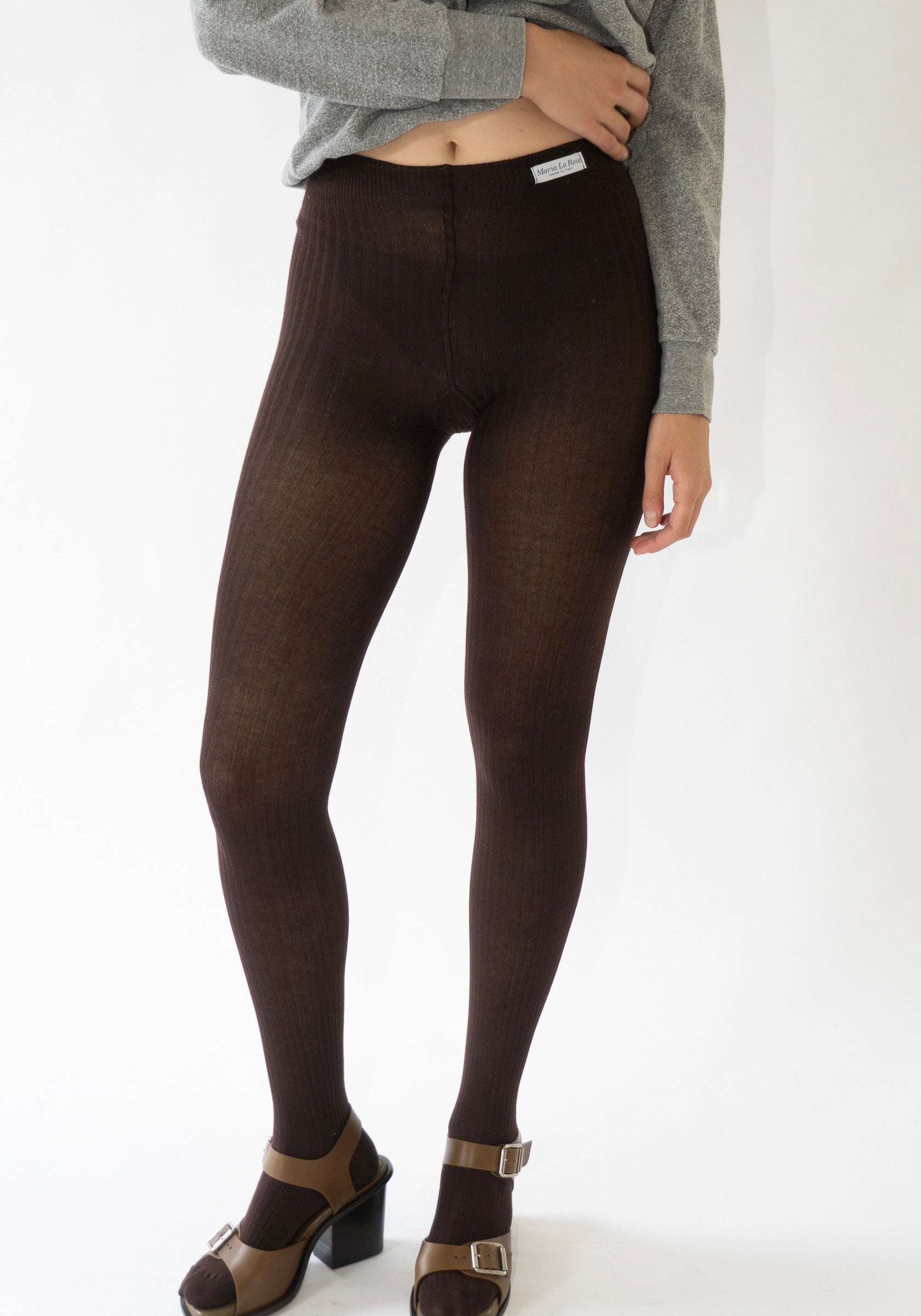 Cotton Tights in Brown