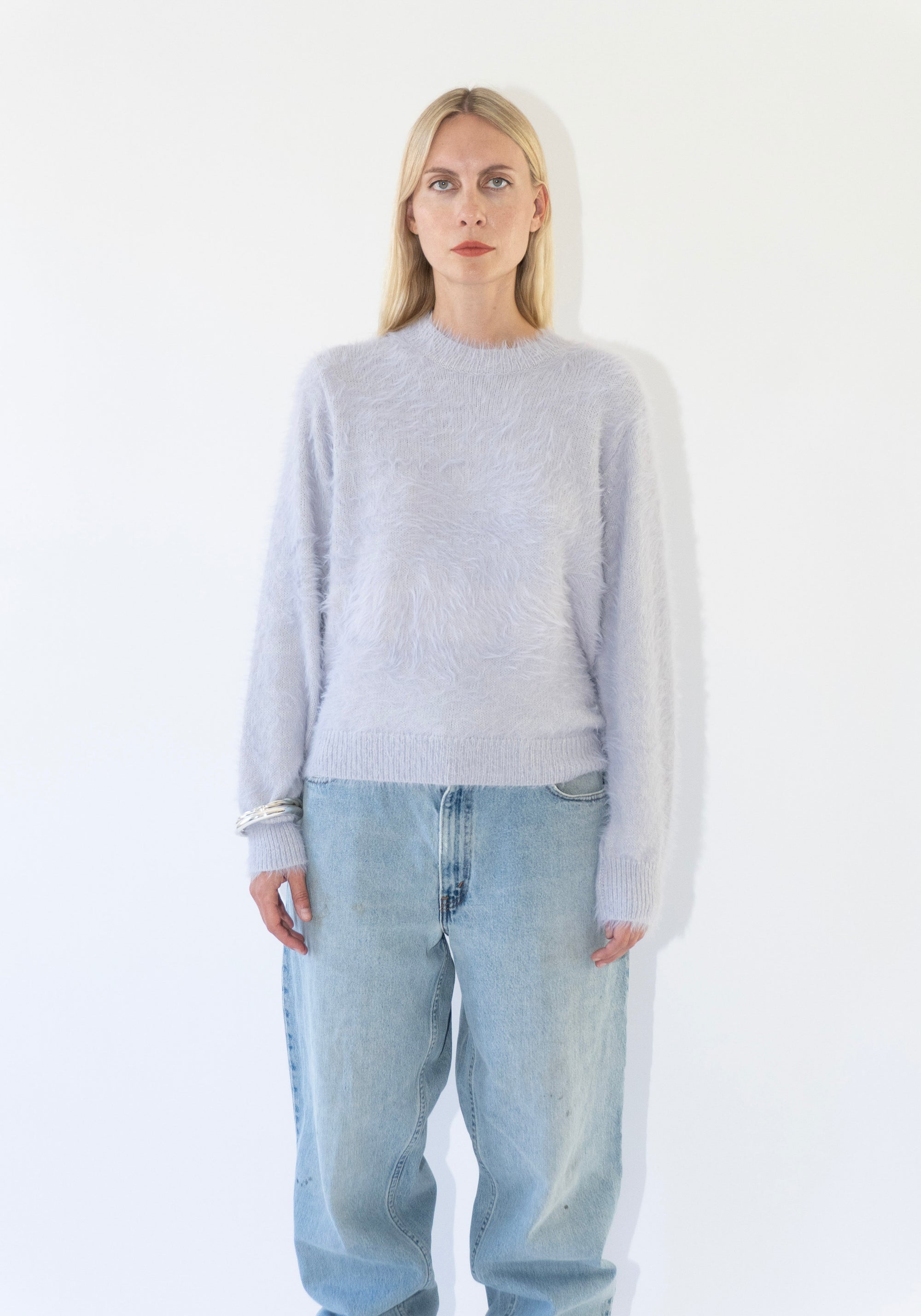 Shaggy Pullover in Lilac Grey